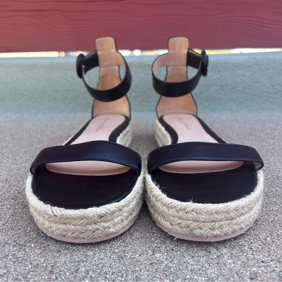 $725~GIANVITO ROSSI~Black Portofino 25 Jute Platform Espadrille Sandals~6/6.5/36 - Picture 6 of 15